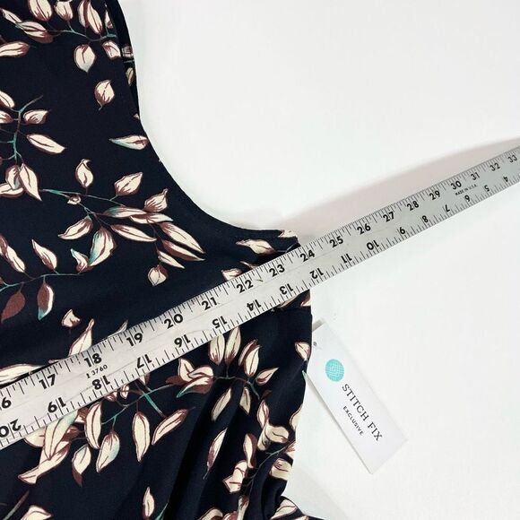 Collective Concepts Dress Womens 2X Stitch Fix  Blue Printed Sleeveless Keyhole - Picture 7 of 12